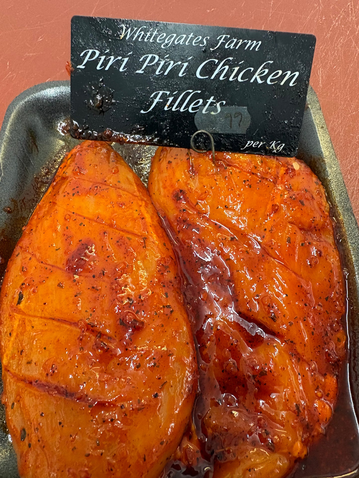 Peri peri chicken fillet. Gluten free sauce .