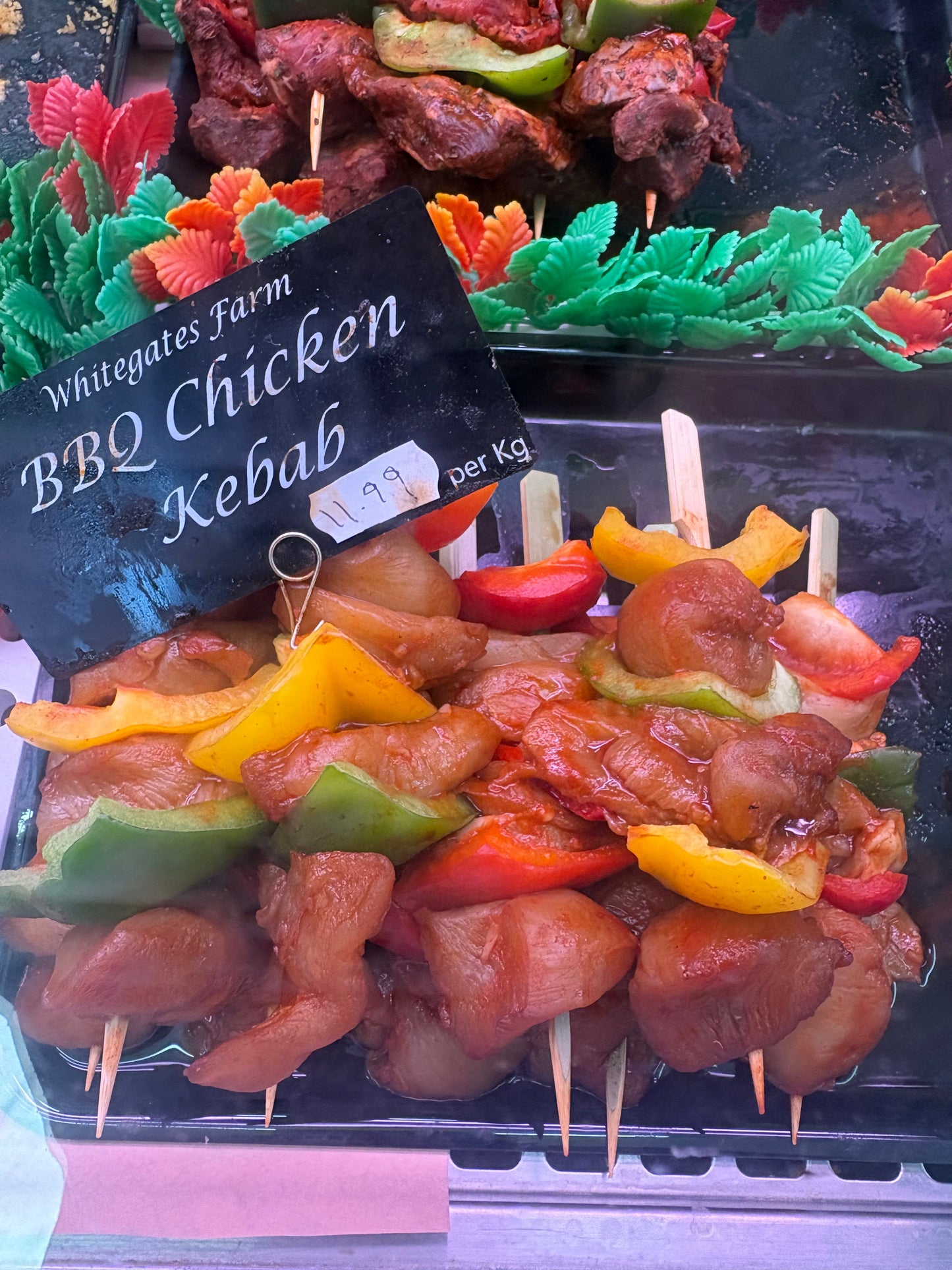 BBQ chicken kebabs